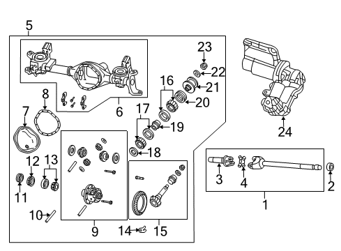 2013 Ram 2500 Differential Cover, Front Diagram for 68065443AC