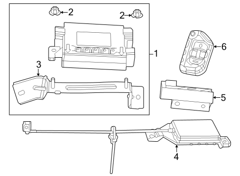 2020 Jeep Wrangler Key Fob - Integrated Key Fob Diagram for 68384454AD