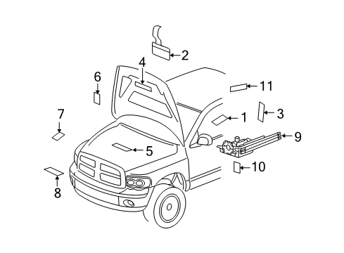 2006 Dodge Ram 1500 Emission Label Diagram for 5037952AA