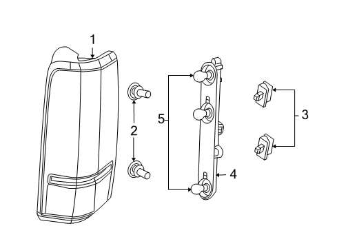 2009 Dodge Nitro Lamp - Tail Stop Backup Diagram for 55157151AH