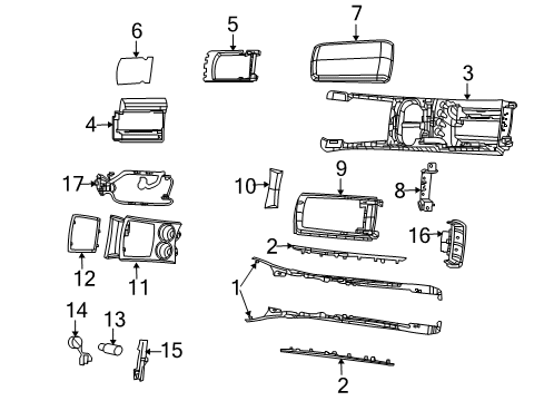 2008 Chrysler 300 Applique, Gray, Front Passenger Side Diagram for 1LD921DVAA