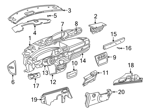 2002 Chrysler Sebring Mirror Switch, Front Diagram for 4608505AB