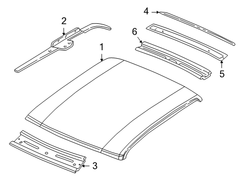 2001 Dodge Dakota Rear Header Diagram for 55257147AC