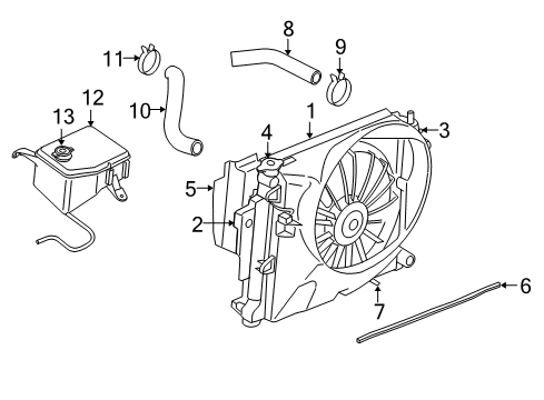 2008 Jeep Commander Upper Hose Diagram for 55116866AA