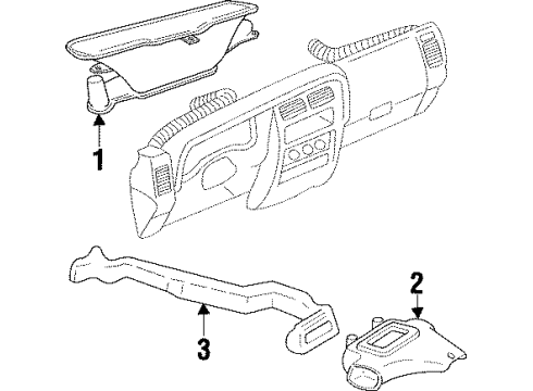 1999 Jeep Cherokee Heater Duct Diagram for 55036869