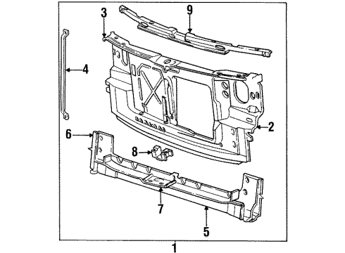 1993 Chrysler Town & Country Vertical Support Diagram for 4674123
