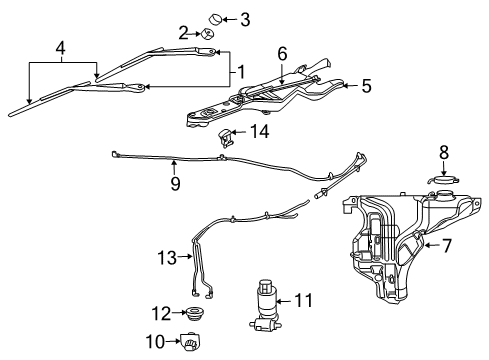 2009 Dodge Durango Wiper Arm Cap, Rear Diagram for 55077453AB
