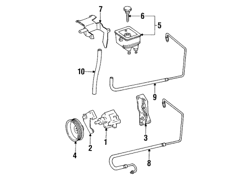 1991 Dodge Monaco Power Steering Pump & Cooler Lines Diagram