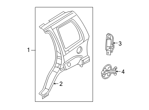 2008 Chrysler Aspen Quarter Panel Assy, Rear Passenger Side Diagram for 68004530AC