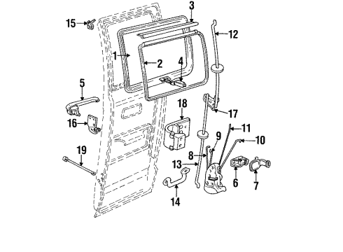 1993 Dodge B250 Lower Hinge, Rear Driver Side Diagram for 55075194