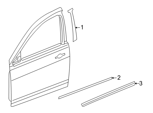 2010 Jeep Compass Side Molding, Orange, Front Diagram for YW92DV6AA