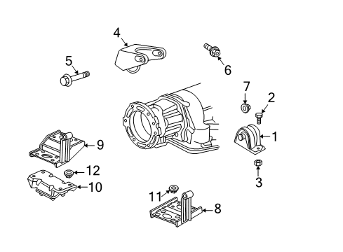 2005 Jeep Wrangler Engine & Trans Mounting Diagram