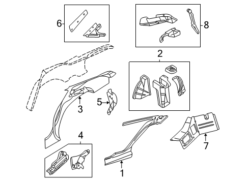 1999 Chrysler 300M Inner Panel, Rear Passenger Side Diagram for 4575008AE