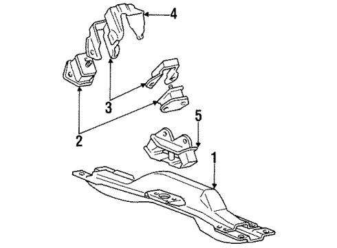 1987 Dodge Ram 50 Engine & Trans Mounting Diagram