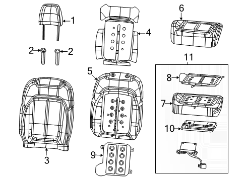 2024 Jeep Grand Cherokee L Passenger Seat Components Diagram 1 - Thumbnail