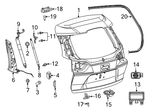 2022 Jeep Cherokee Striker, Rear Diagram for 68357491AA
