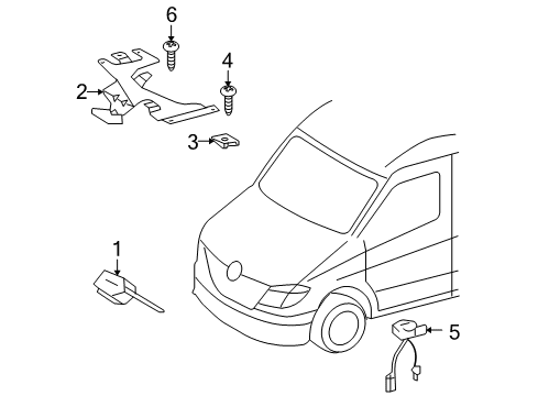 2008 Dodge Sprinter 2500 Bracket Retainer Diagram for 68006573AA
