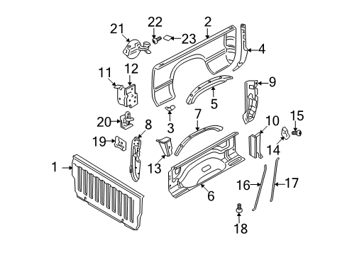 2007 Dodge Ram 3500 Front & Side Panels Diagram