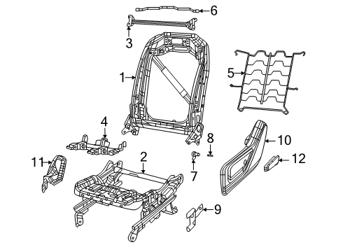 2025 Ram 1500 Driver Seat Components Diagram 2 - Thumbnail