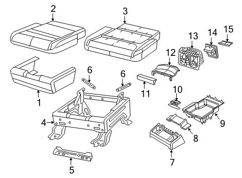 2019 Ram 1500 Pad, Front Center Diagram for 68299868AB
