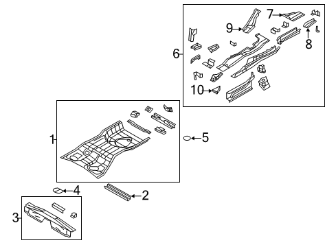 2008 Chrysler Sebring Rear Floor & Rails Diagram