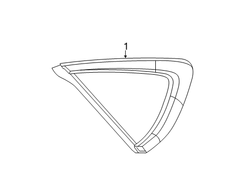 2017 Chrysler 200 Quarter Glass, Rear Driver Side Diagram for 68159345AB