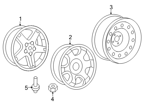 2009 Dodge Durango Spare Wheel, Steel Diagram for 52000430AB