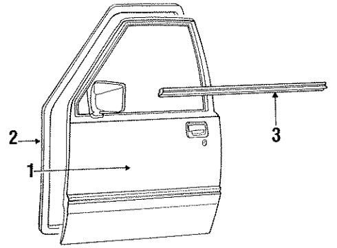 1989 Dodge Raider Door & Components Diagram