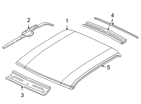 2000 Dodge Dakota Rear Header Diagram for 55255510AB