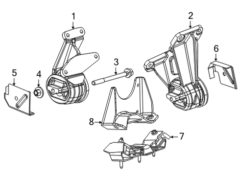 2022 Jeep Wagoneer Transmission Support Diagram for 68441341AB