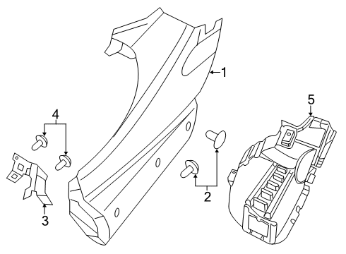2024 Ram ProMaster 2500 Mud Guard Nut Diagram for 68094455AA