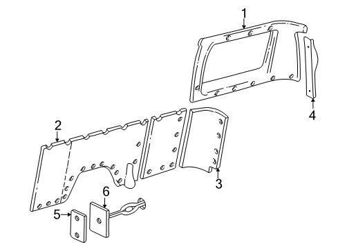 2000 Dodge Ram 1500 Van Lower Trim, Tan, Rear Passenger Side Diagram for 5GD58RK5AB