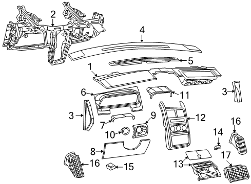 2010 Dodge Journey Column Cover, Beige, Lower Diagram for 1HS28DK7AB
