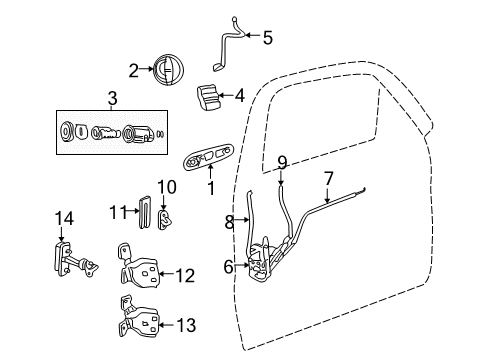 2006 Jeep Liberty Handle, Outside, Front Outer Driver Side Diagram for 55360333AF