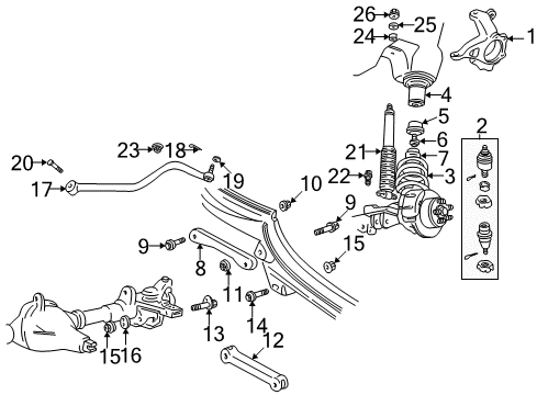 2004 Jeep Wrangler Winch Nut, Front Diagram for 6101695