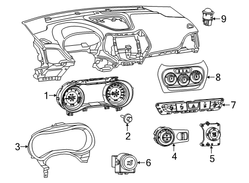 2021 Jeep Cherokee Headlamp Assembly, Front Passenger Side Diagram for 68275944AK