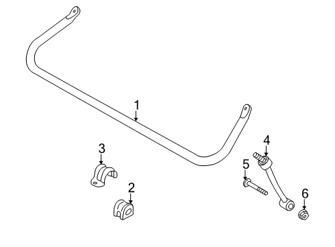 1997 Jeep Wrangler Stabilizer Link Bolt, Front Diagram for 6505465AA