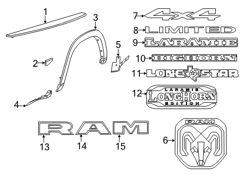 2019 Ram 3500 Protector, Rear Diagram for 68362344AD