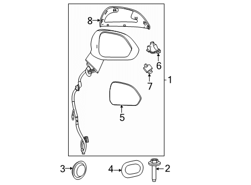 2025 Dodge Charger Daytona Outside Mirrors Diagram