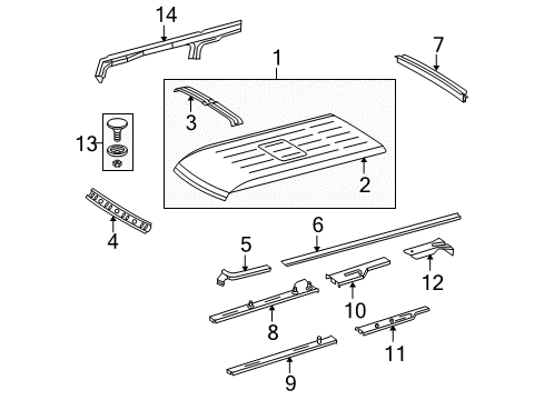 2006 Dodge Sprinter 2500 Roof Panel Diagram for 5122155AA