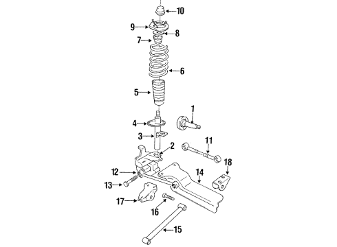 1996 Chrysler LHS Trailing Arm Diagram for 4582538