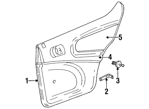 1998 Dodge Neon Interior Trim - Rear Door Diagram