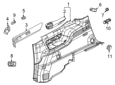 2025 Jeep Wagoneer L Interior Trim - Quarter Panels Diagram 1 - Thumbnail