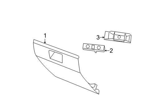 2012 Dodge Caliber Glove Box Door, Beige, Front Diagram for 1QY34BD3AA
