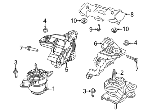 2021 Jeep Wrangler Transmission Mount Diagram for 68236162AB