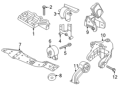 2014 Dodge Avenger Engine & Trans Mounting Diagram