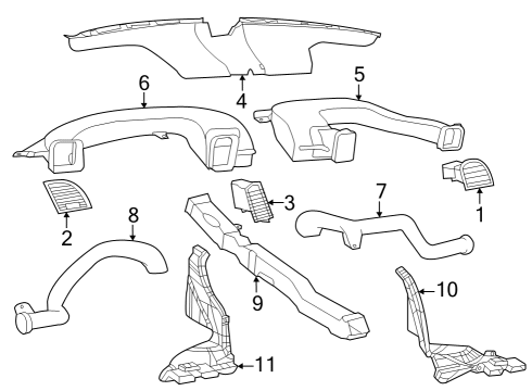 2018 Chrysler 300 Rear Duct Diagram for 68244776AA