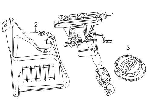 2024 Ram ProMaster EV Shroud, Switches & Levers, Steering Column, Steering Wheel & Trim Diagram