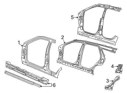 2013 Dodge Durango Aperture Reinforcement, Outer Driver Side Diagram for 68474253AB