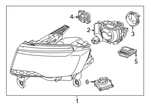 2014 Jeep Grand Cherokee Headlamp Assembly, Front Passenger Side Diagram for 68142490AC